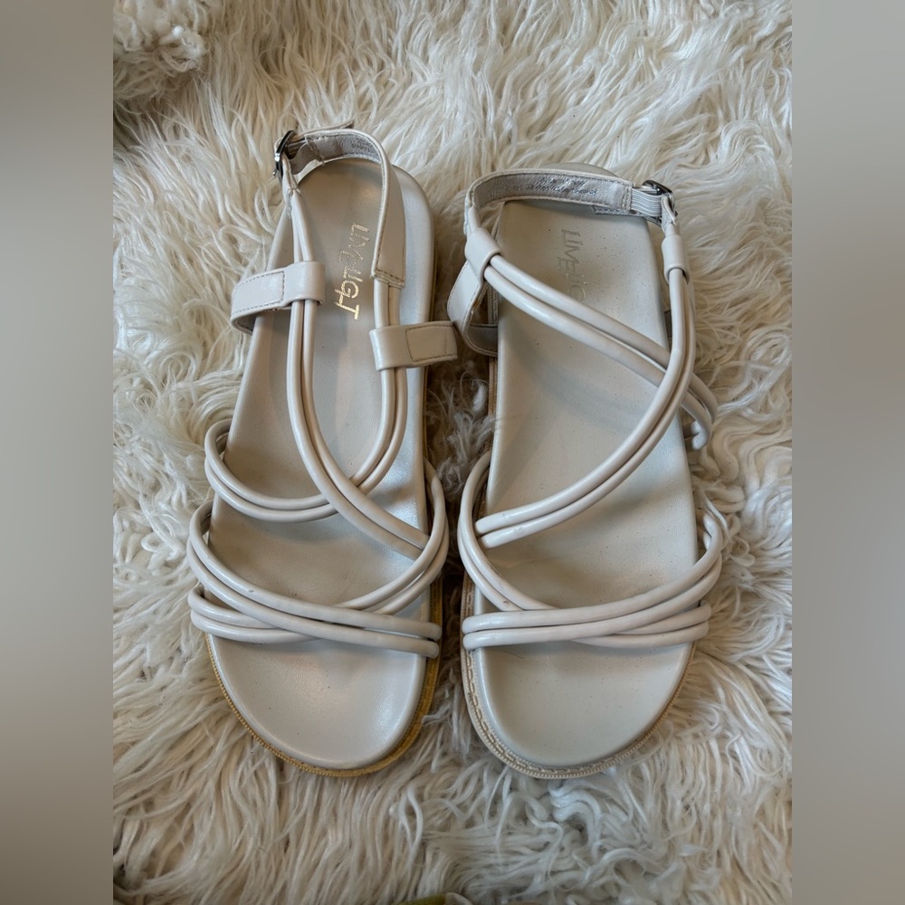 Limelight Cream Sandals Modern Strappy Design